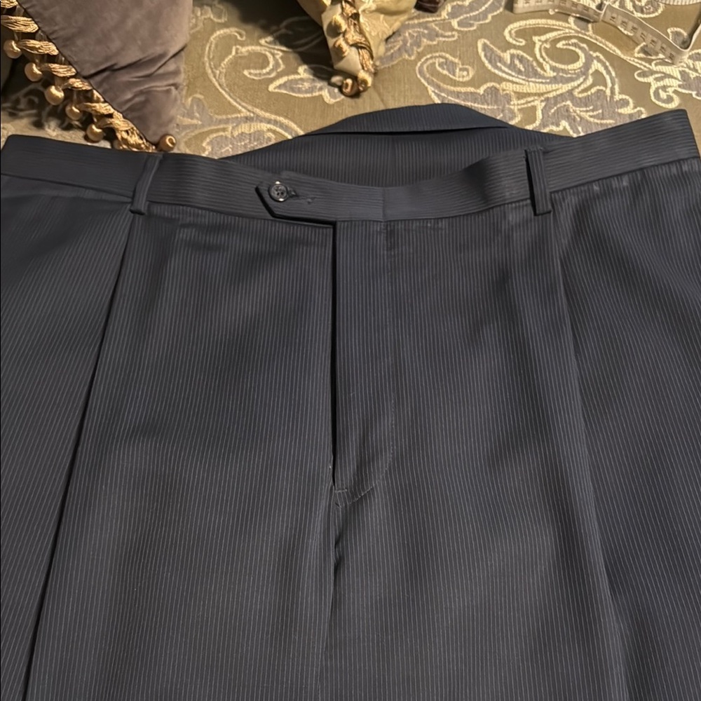 Hart Schaffner Marx Navy Striped Suit - Picture 4 of 5
